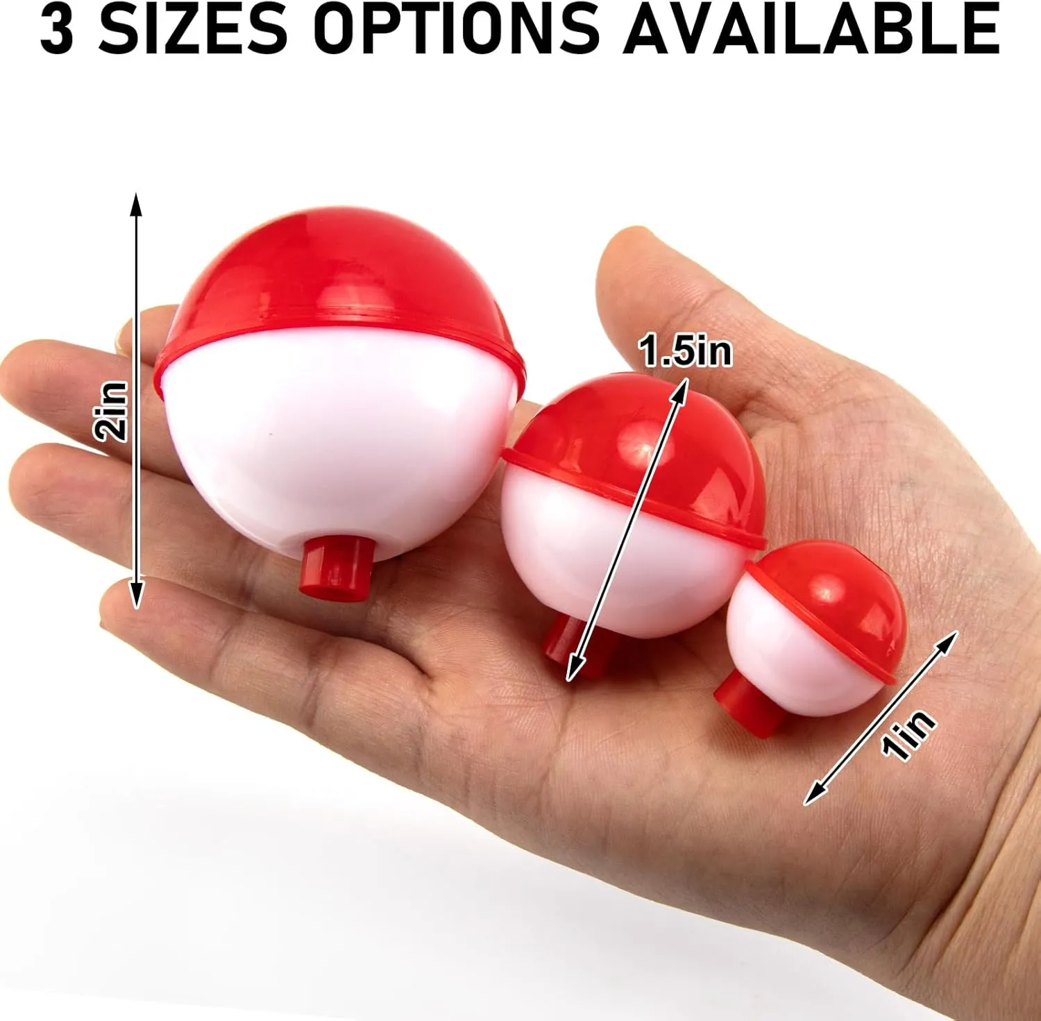 Dr.Fish 20 Pack Fishing Bobbers, Snap on Fishing Floats Hard ABS Spring Float Push Button Bobber for Trout Bass Crappie Freshwater