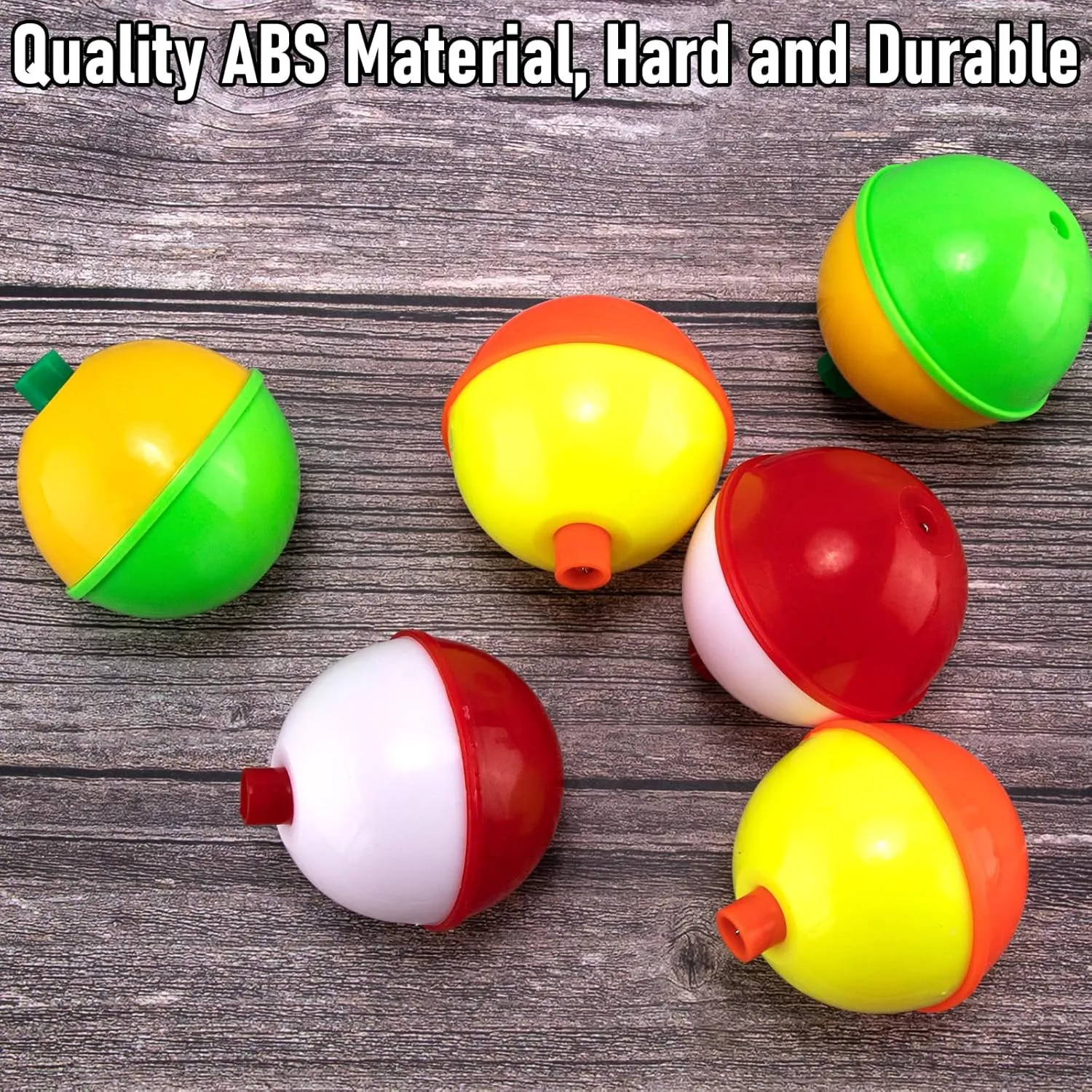 Dr.Fish 20 Pack Fishing Bobbers, Snap on Fishing Floats Hard ABS Spring Float Push Button Bobber for Trout Bass Crappie Freshwater