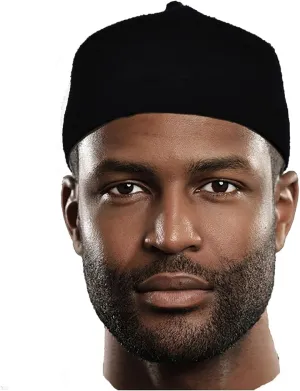 Dupsie's Black Wool Felt Igbo Cap African Fez Kufi Hat