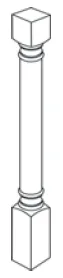 EB02-POST-P Elegant Smokey Gray Turnpost