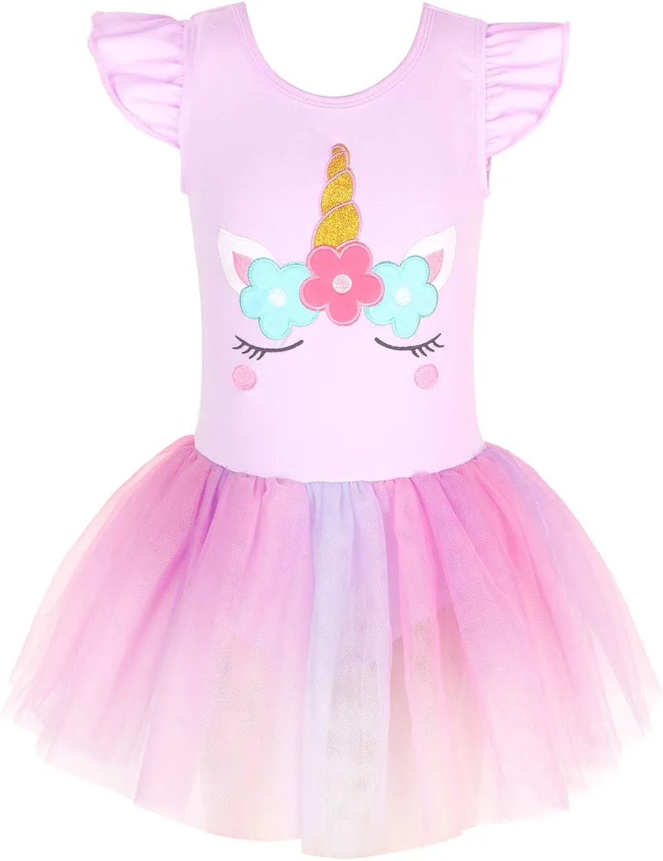 EQSJIU Unicorn Ballet Leotards with Tutu for Girls Toddlers Dance Cotton Tulle Skirts Dress