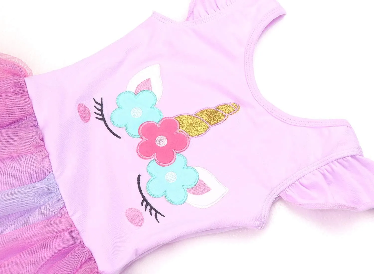 EQSJIU Unicorn Ballet Leotards with Tutu for Girls Toddlers Dance Cotton Tulle Skirts Dress