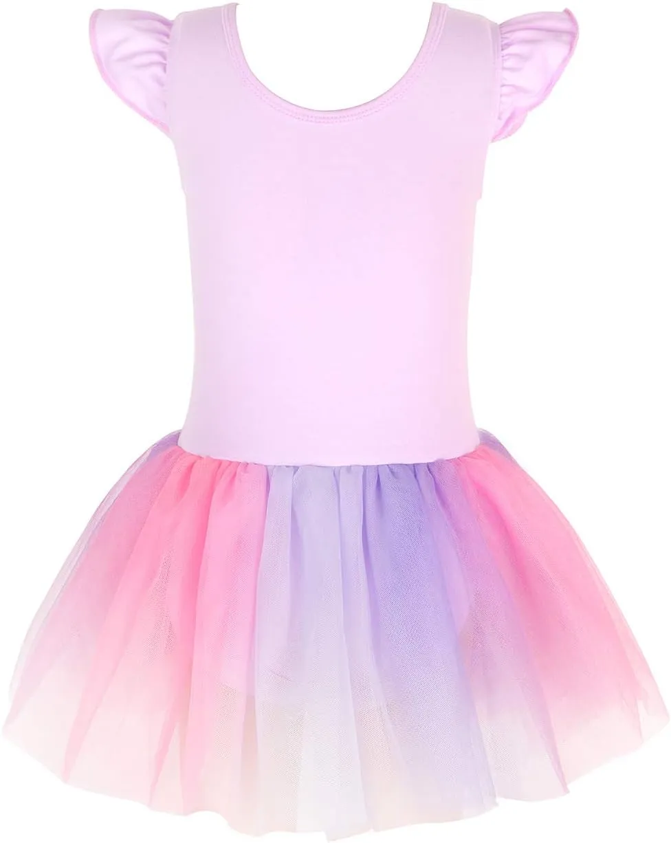 EQSJIU Unicorn Ballet Leotards with Tutu for Girls Toddlers Dance Cotton Tulle Skirts Dress