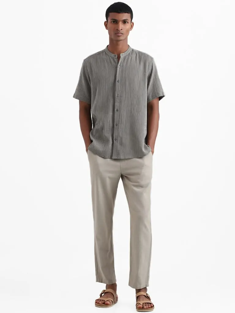 ETA Green Striped Cotton Resort-Fit Shirt