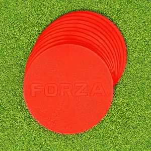 FORZA Flat Disc Markers | Brightly Colored Training Markers for Soccer & Outdoor Play  Available in Mini (Set of 20) or Standard (Set of 10)