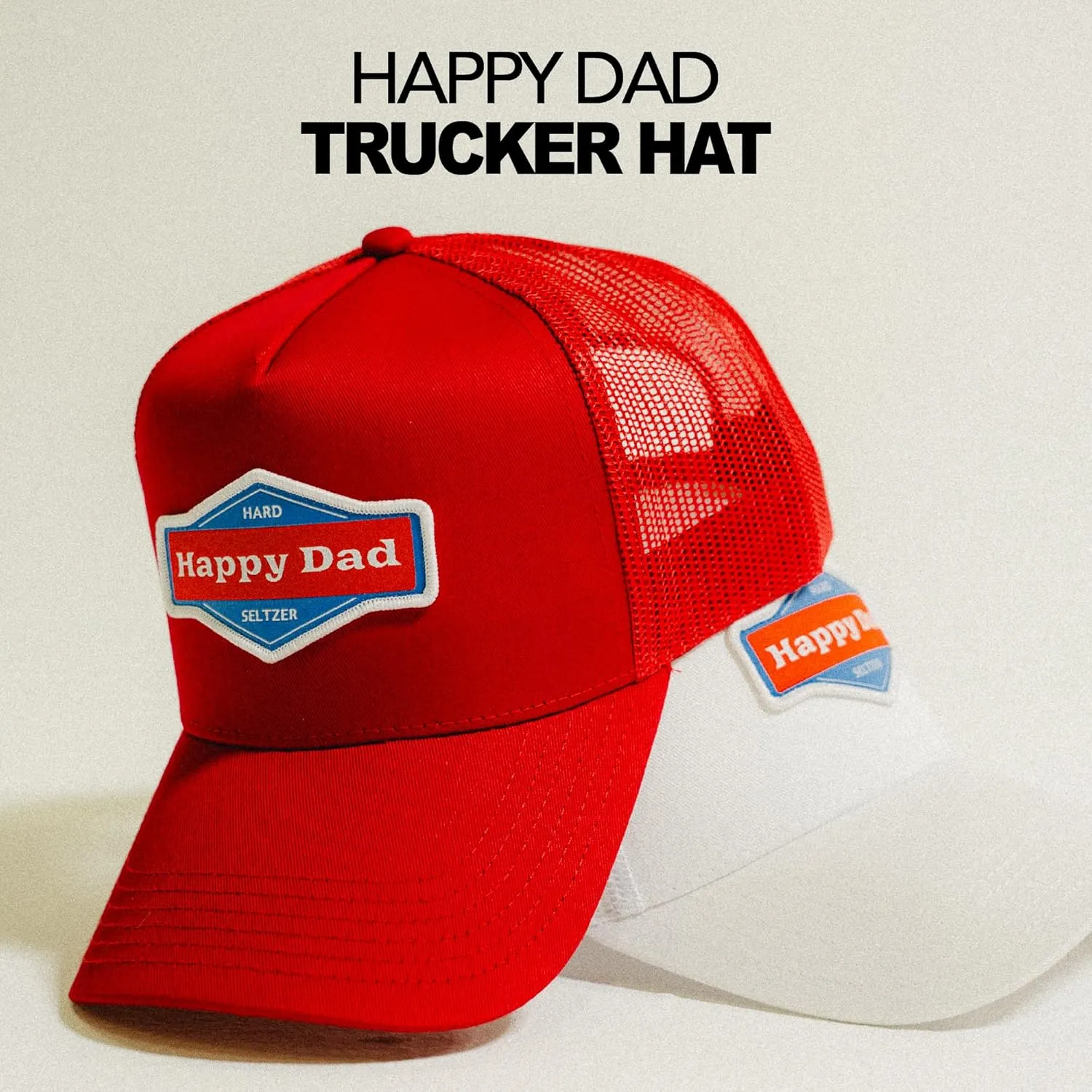 Happy Dad Hats for Men and Women, Available in Trucker Hat, 6 Panel Snapback Hat or Baseball Cap, Holiday & Birthday Gifts