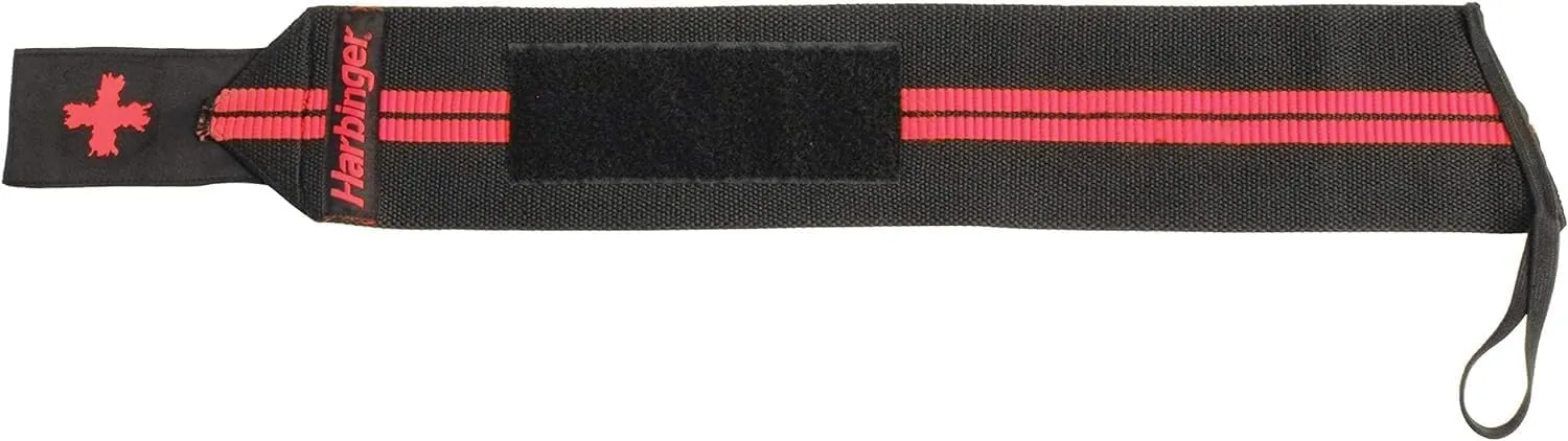 Harbinger Red Line 18-Inch Weightlifting Wrist Wraps for Men and Women (Pair)