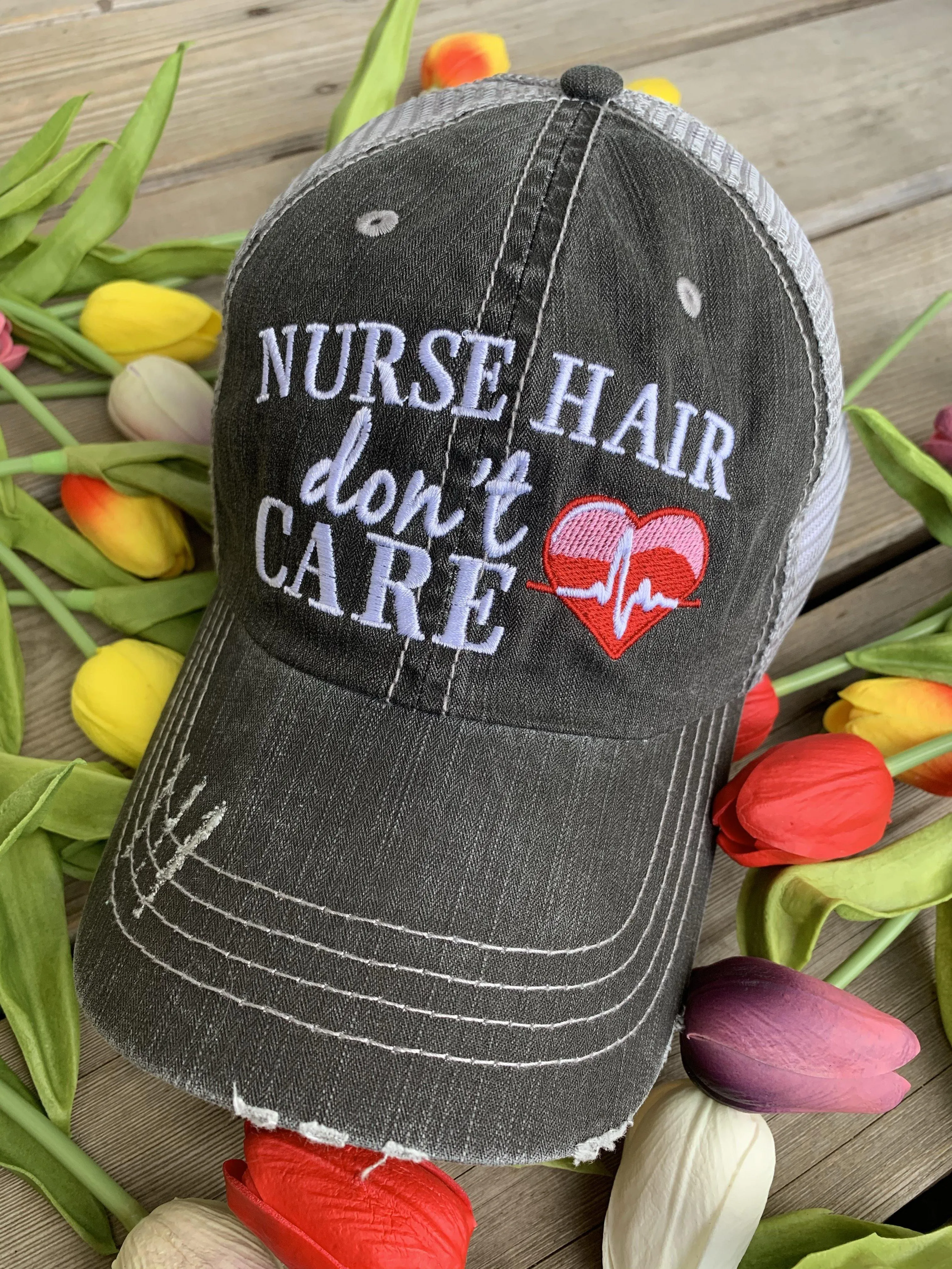 Hats Cheer mom Embroidered distressed trucker cap adjustable velcro • Pom poms Ballet shoes Personalized Bling