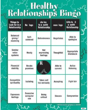 Healthy Relationships Bingo for Adults
