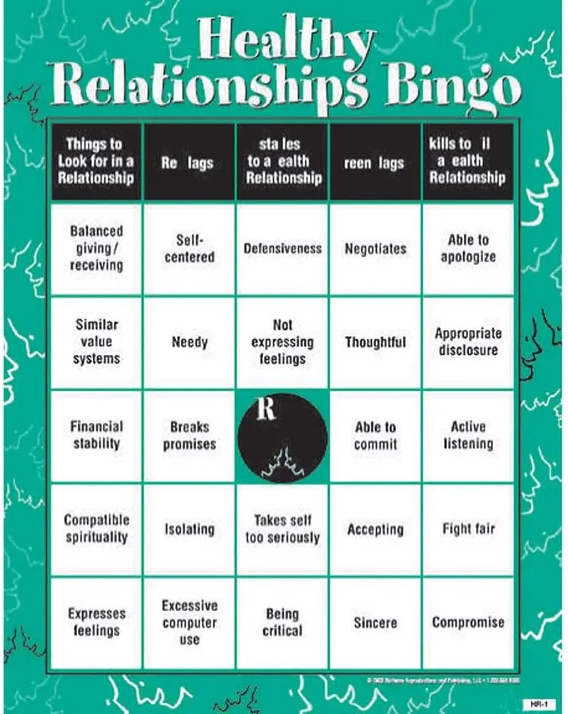 Healthy Relationships Bingo for Adults