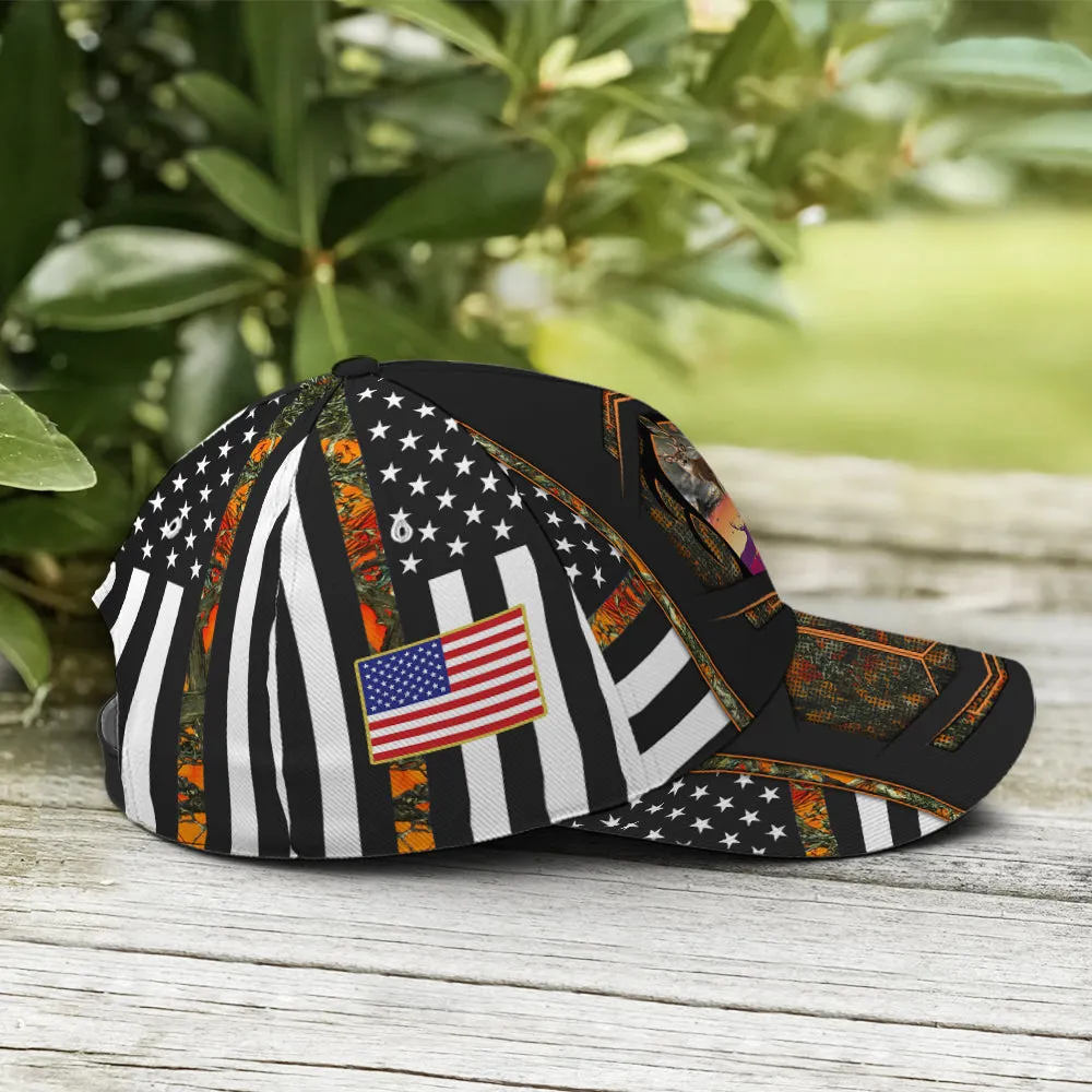 Hunting Orange Camouflage US Flag Baseball Cap Coolspod