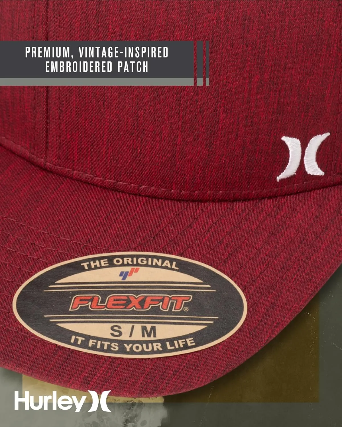 Hurley Men's Caps - Mini Icon Mesh Panel Baseball Cap - Fitted Hats for Men