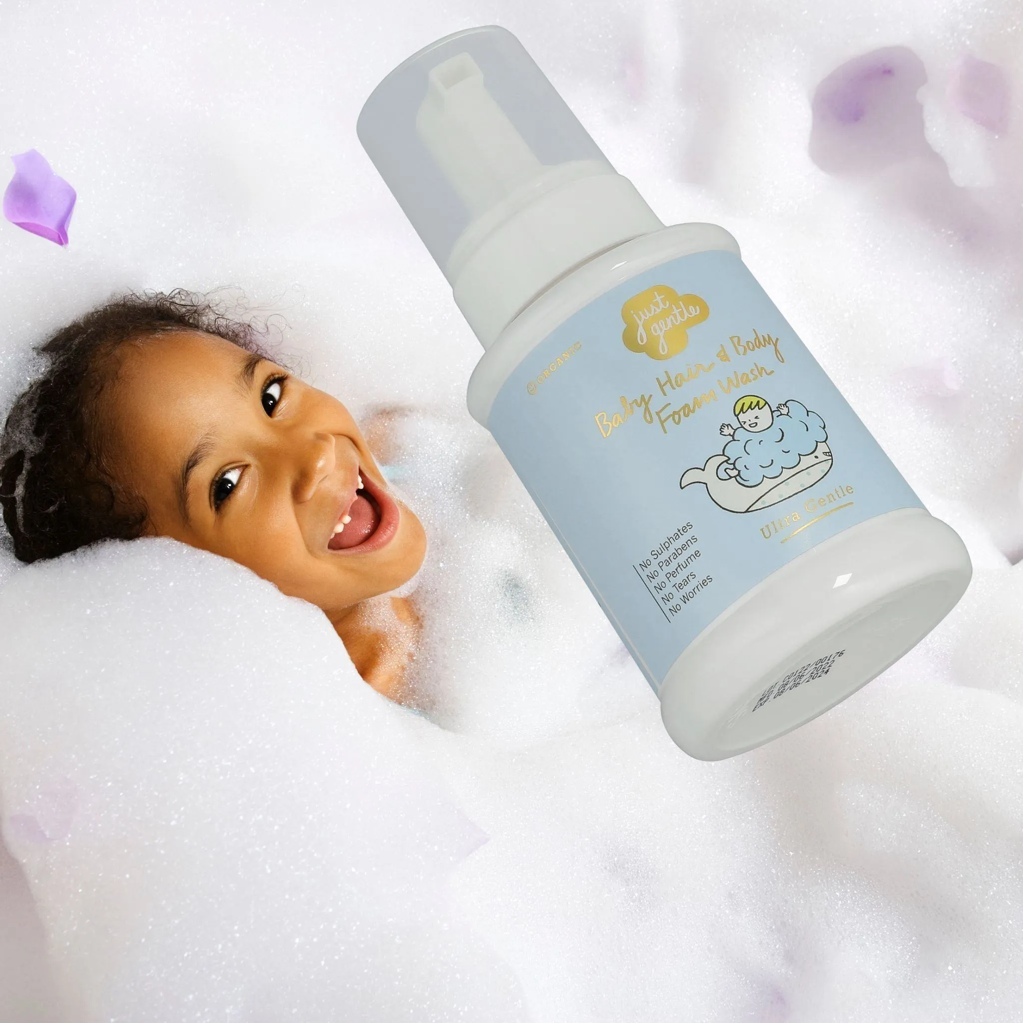 Just Gentle Baby Shampoo Foam Wash - Ultra Gentle for Newborns - 230ml