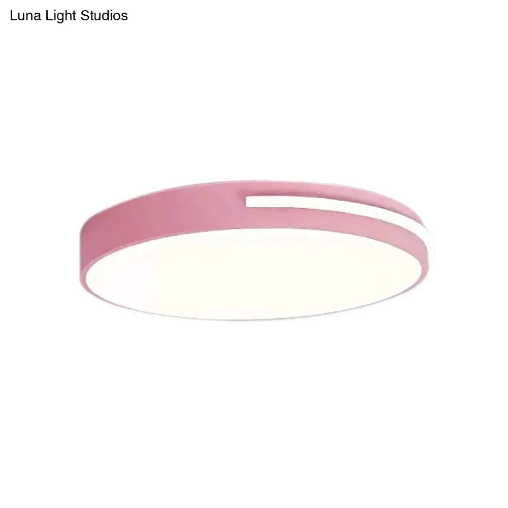 Kid Bedroom Nordic Acrylic Flush Mount Ceiling Lamp - Slim Round and Stylish