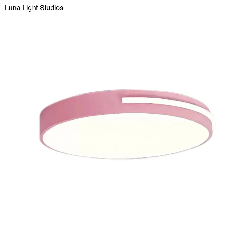 Kid Bedroom Nordic Acrylic Flush Mount Ceiling Lamp - Slim Round and Stylish