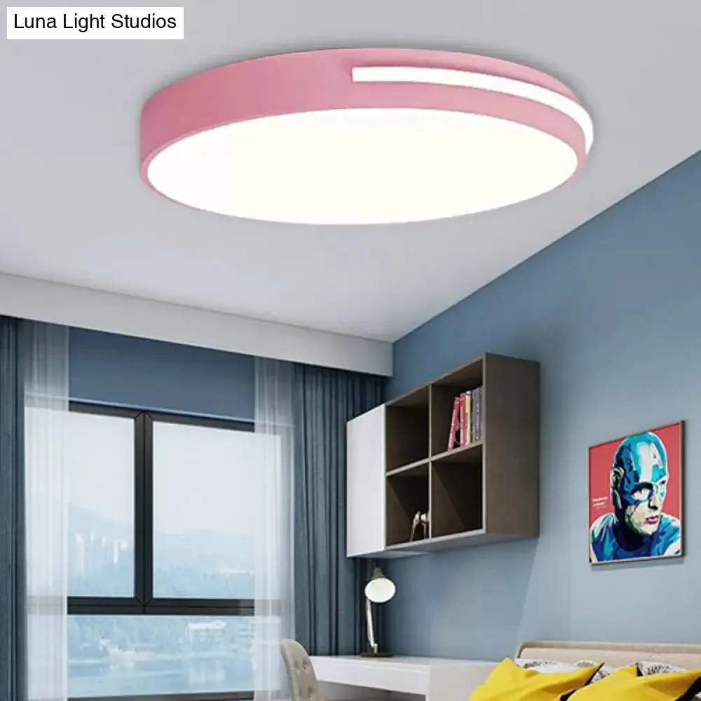 Kid Bedroom Nordic Acrylic Flush Mount Ceiling Lamp - Slim Round and Stylish