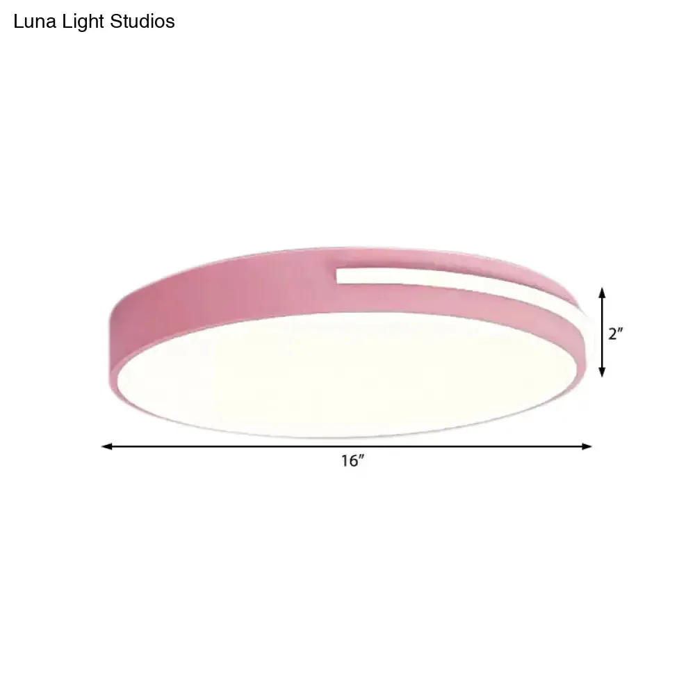 Kid Bedroom Nordic Acrylic Flush Mount Ceiling Lamp - Slim Round and Stylish