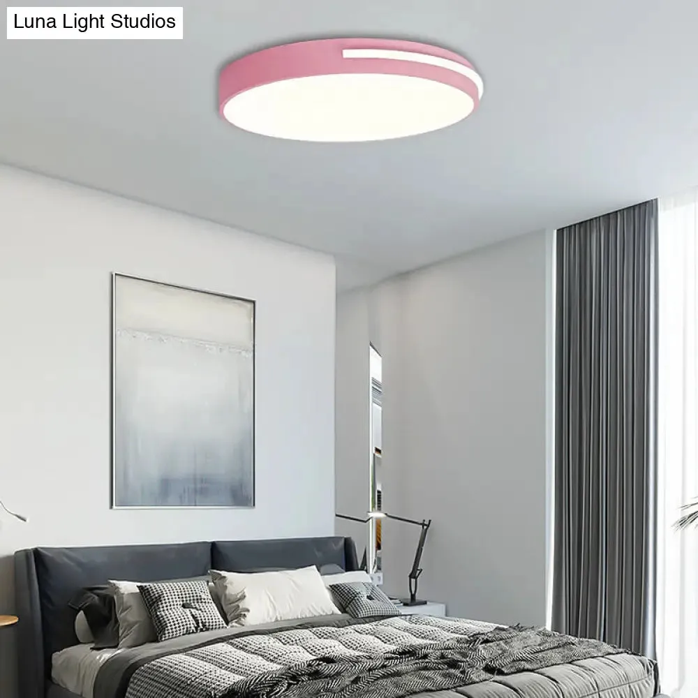 Kid Bedroom Nordic Acrylic Flush Mount Ceiling Lamp - Slim Round and Stylish