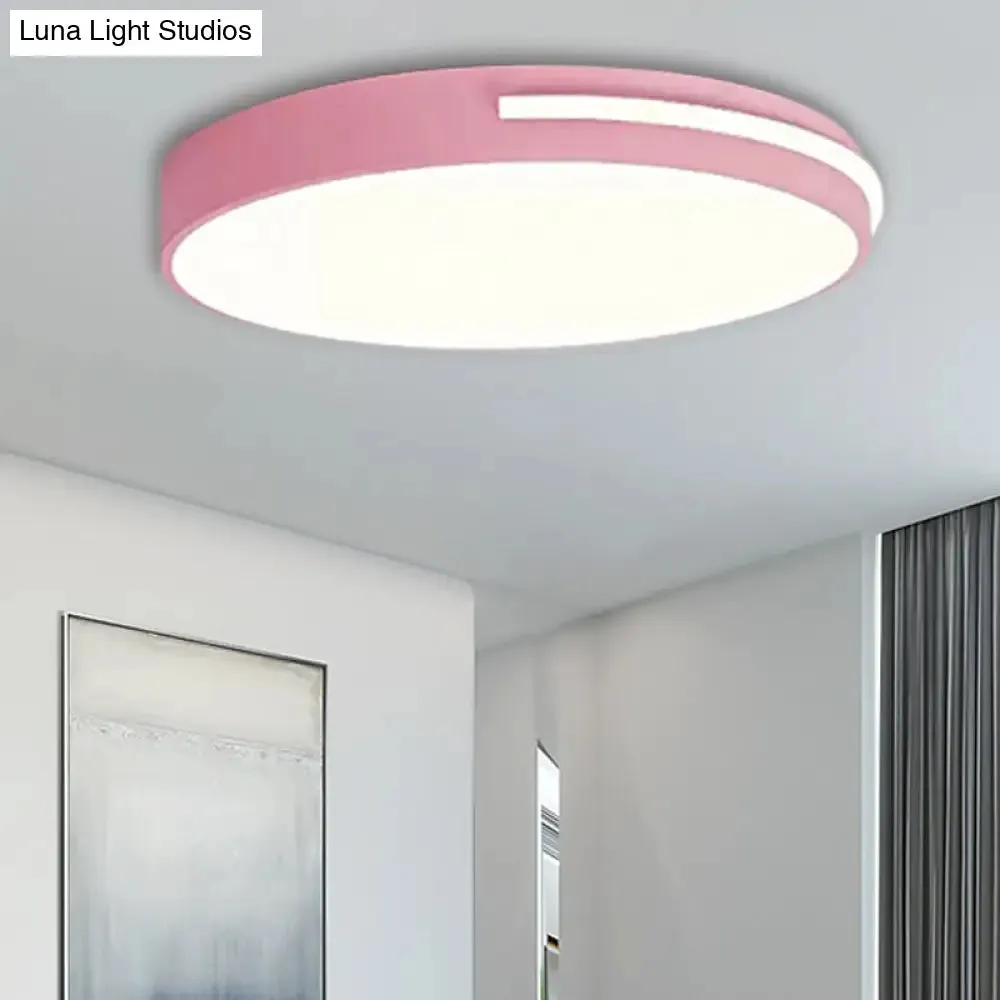 Kid Bedroom Nordic Acrylic Flush Mount Ceiling Lamp - Slim Round and Stylish