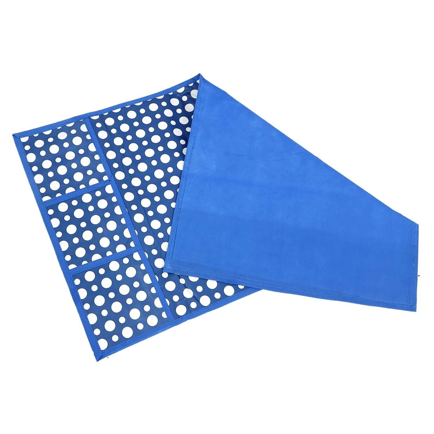 Kuber Industries Polka Dots Design 3 Pieces PVC Fridge Mats,2 Piece Handle Cover and 1 Piece Fridge Top Cover (Blue) CTKTC34065