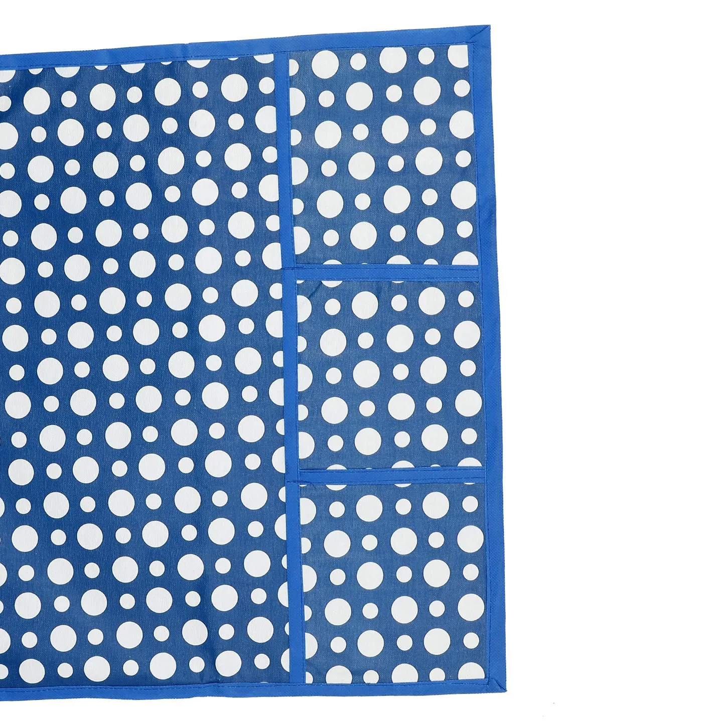 Kuber Industries Polka Dots Design 3 Pieces PVC Fridge Mats,2 Piece Handle Cover and 1 Piece Fridge Top Cover (Blue) CTKTC34065