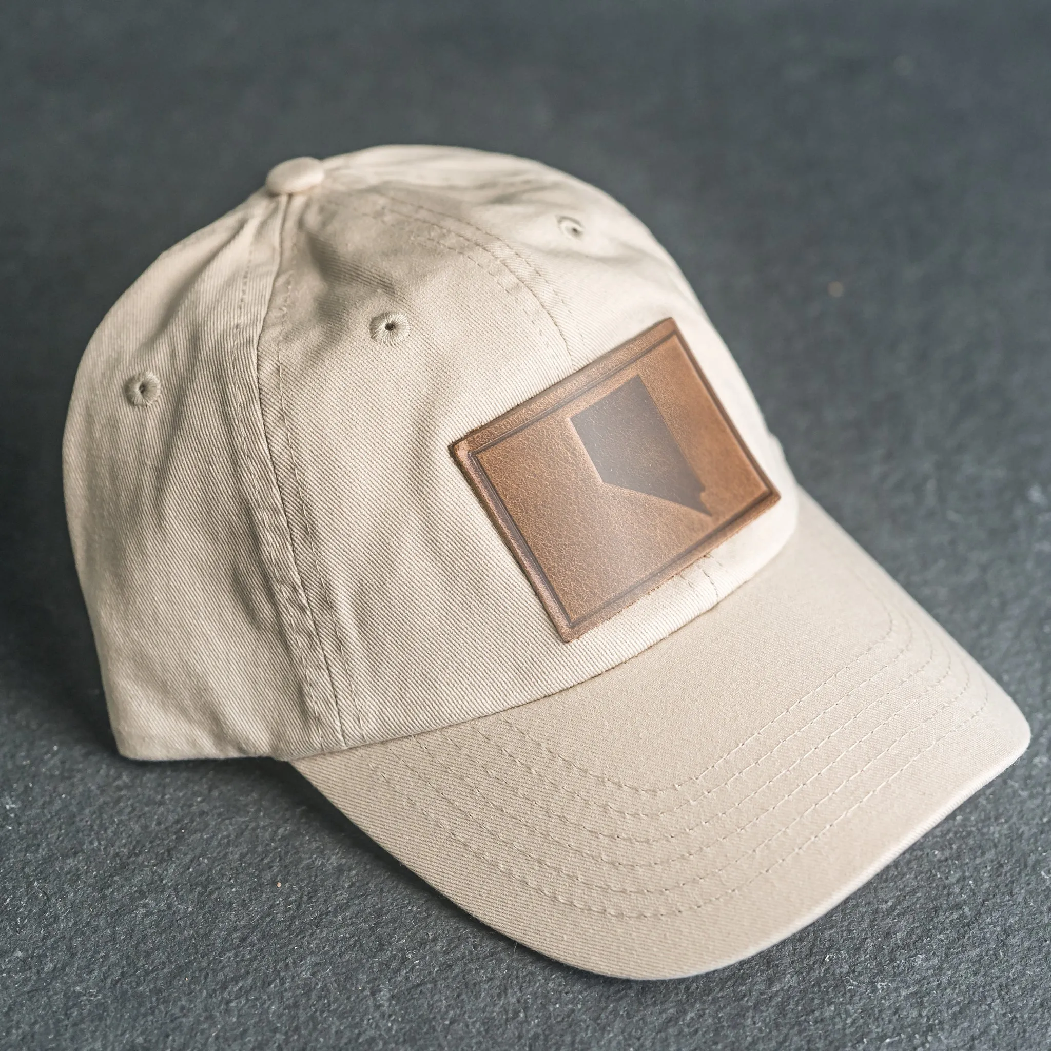 Leather Patch Unstructured Style Hat - Nevada Stamp
