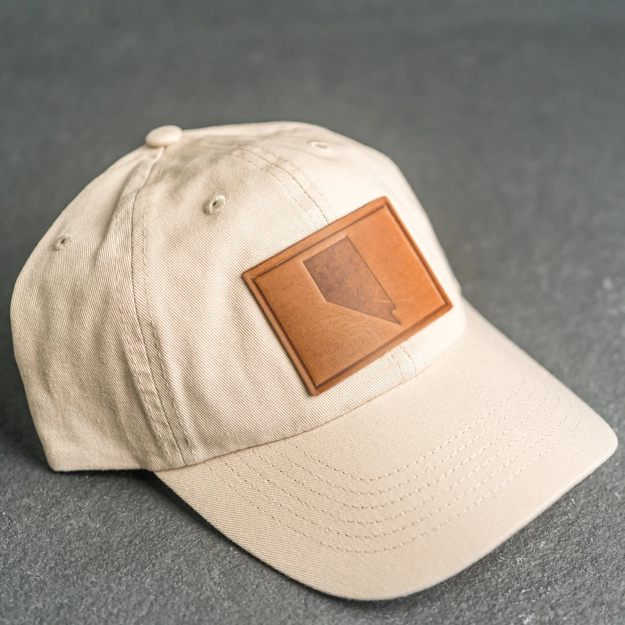 Leather Patch Unstructured Style Hat - Nevada Stamp