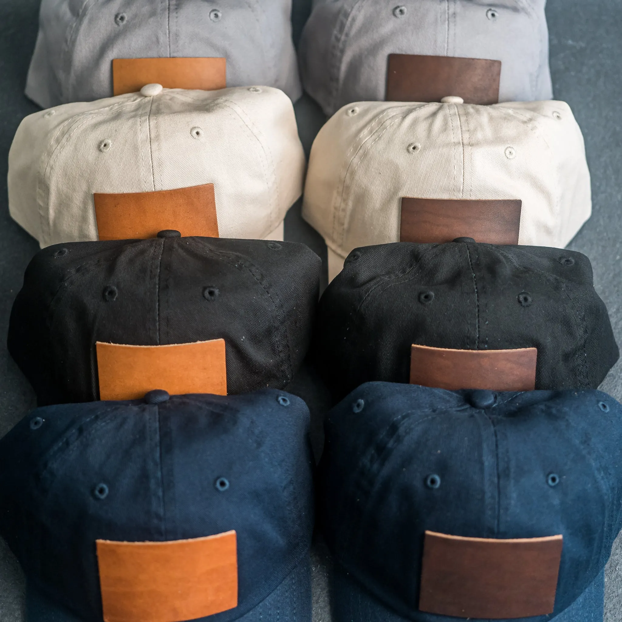 Leather Patch Unstructured Style Hat - Nevada Stamp