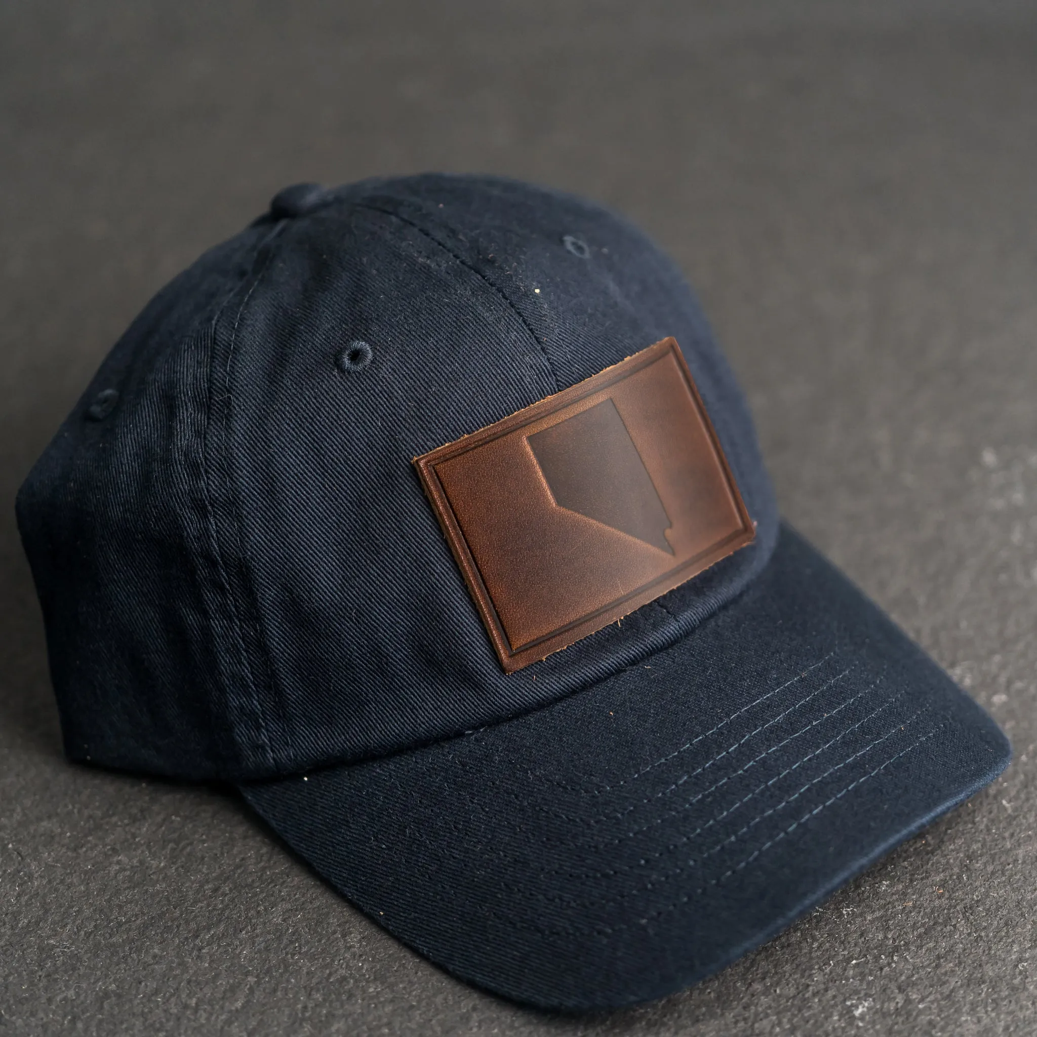 Leather Patch Unstructured Style Hat - Nevada Stamp