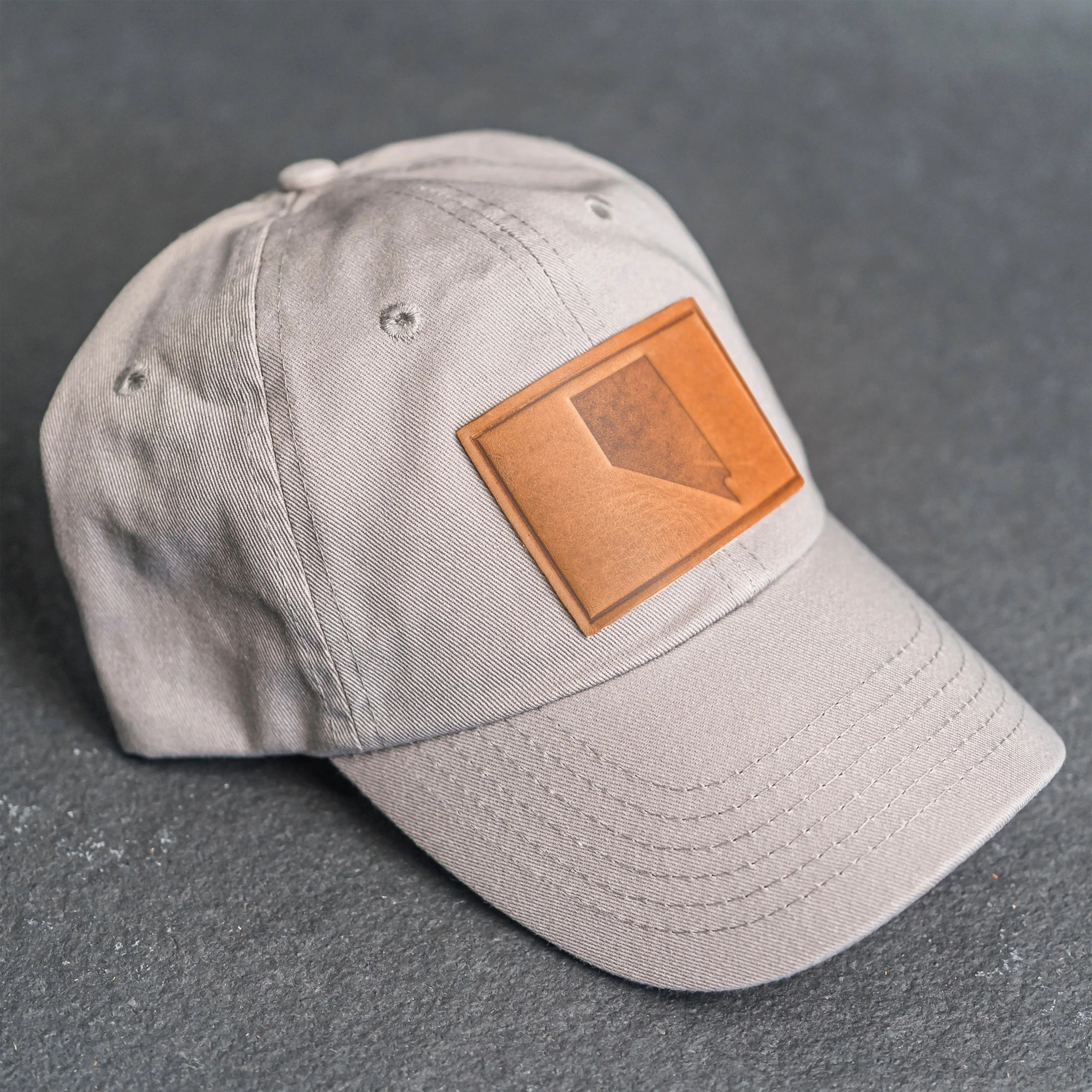 Leather Patch Unstructured Style Hat - Nevada Stamp