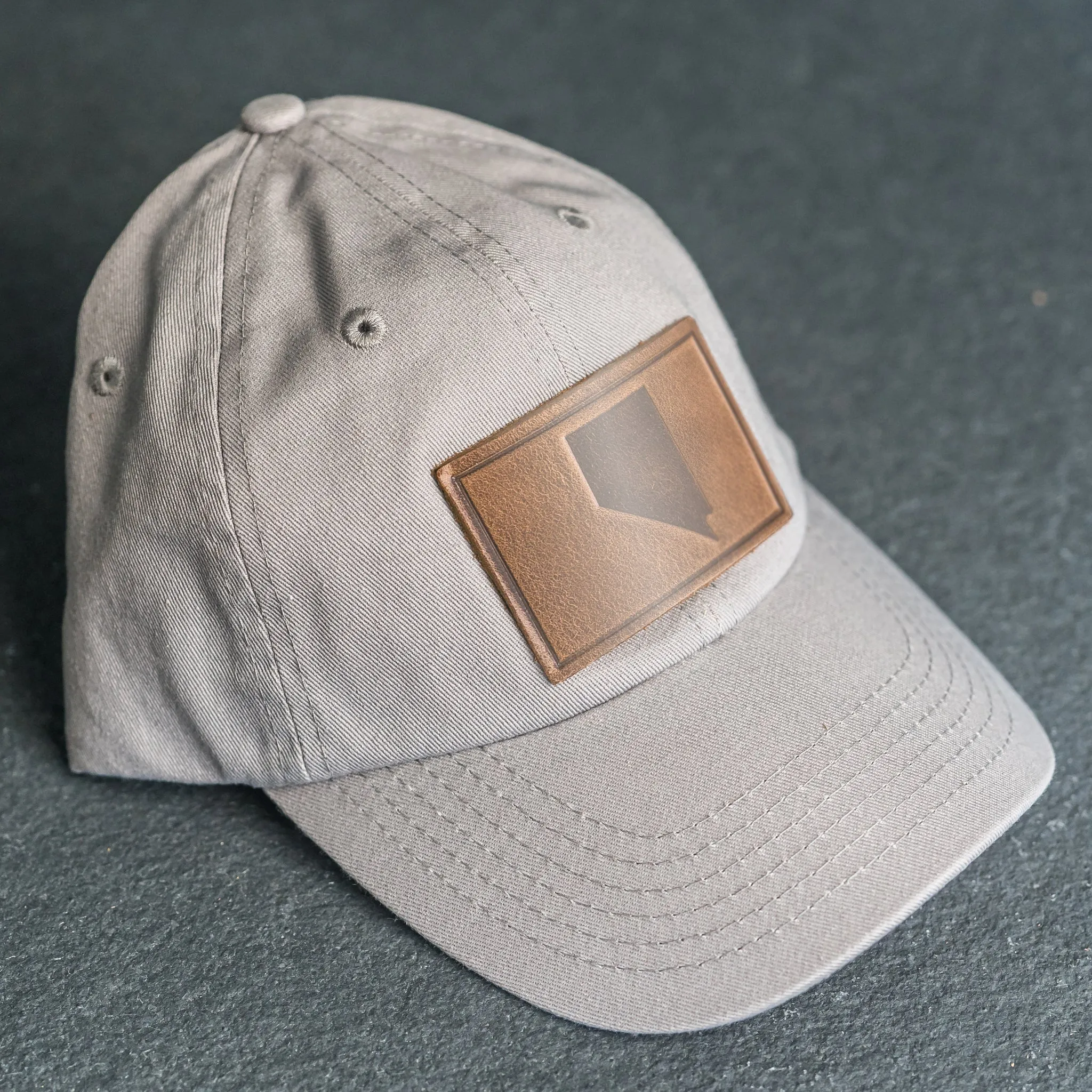 Leather Patch Unstructured Style Hat - Nevada Stamp