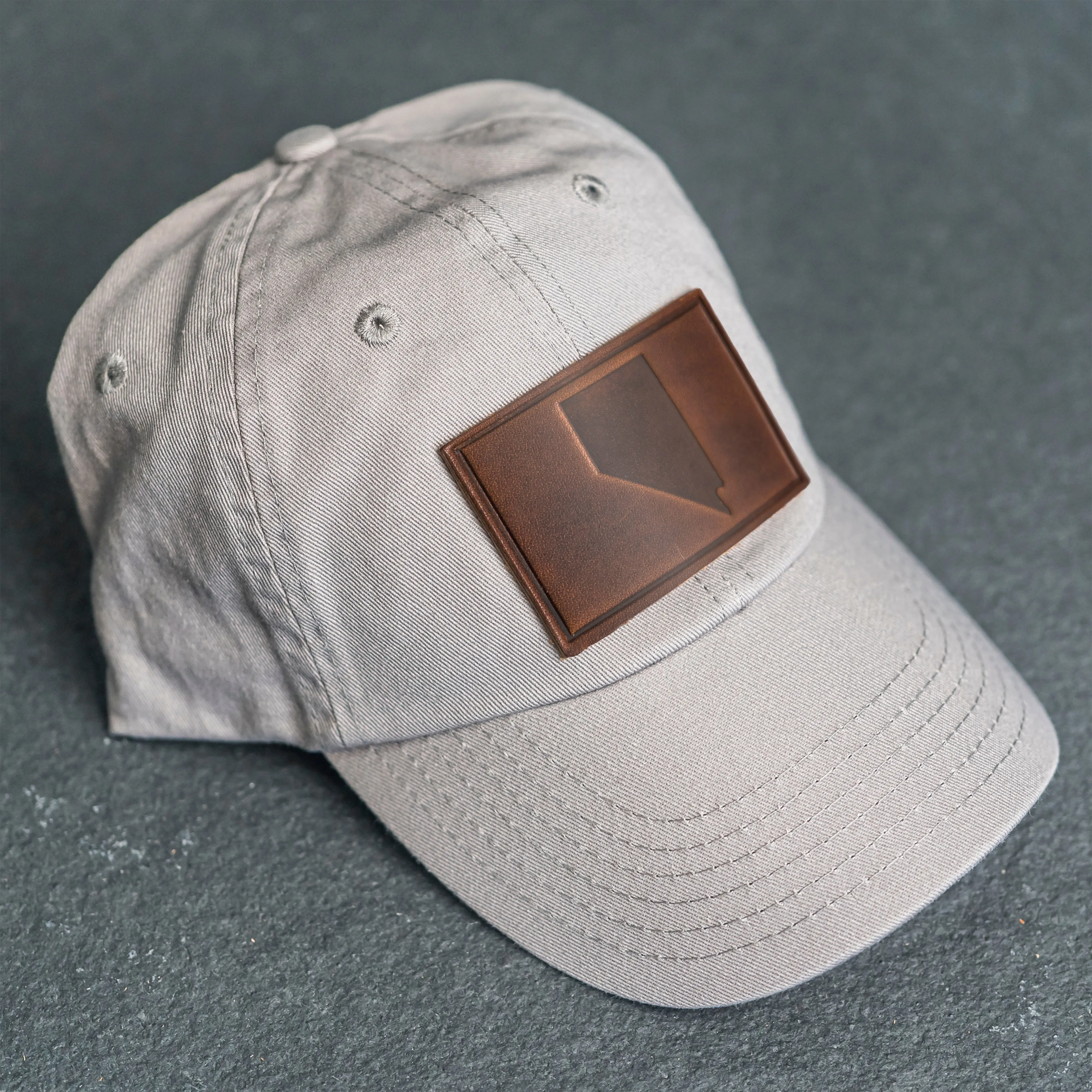 Leather Patch Unstructured Style Hat - Nevada Stamp