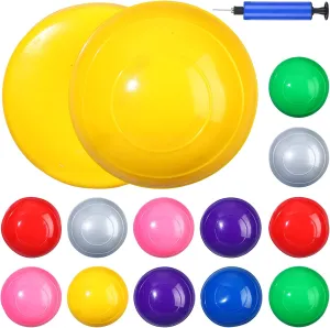 Libima 12 Pieces Balance Pods Balance Trainer Dots Stepping Stones for Kids Half Balance Disc with Hand Pump for Adults Yoga Core Strength Coordination Physical Exercise Obstacle Training, 8 Colors