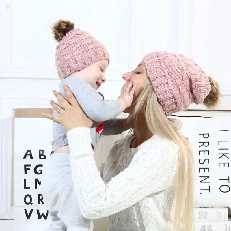 Matching Mother / Baby Wool Winter Hats