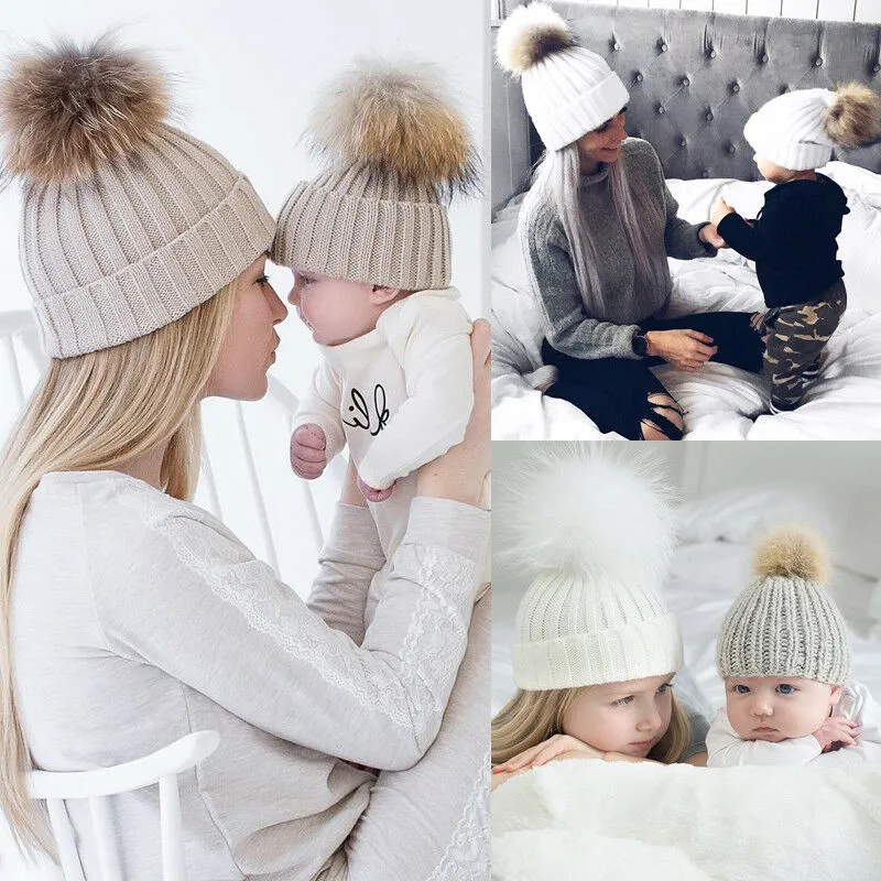 Matching Mother / Baby Wool Winter Hats