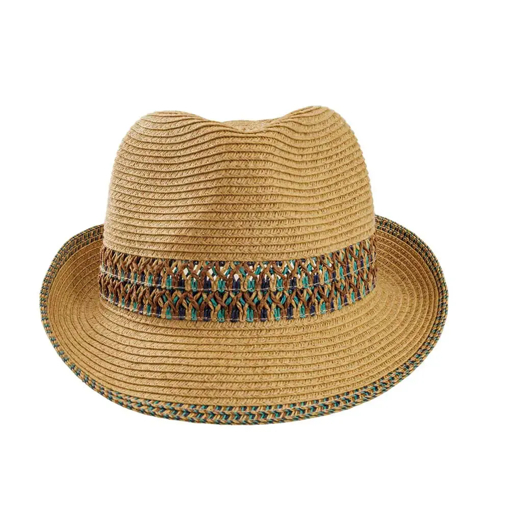 Naples | Womens Vented Braid Straw Fedora Hat