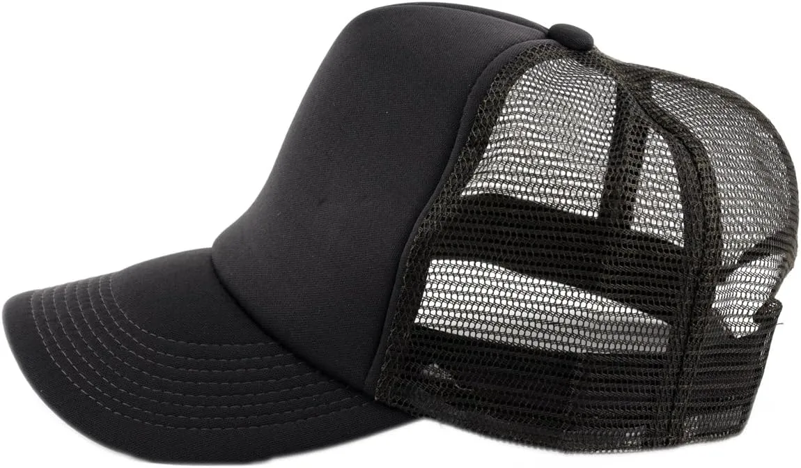 NYFASHION101 Blank Mesh Adjustable Snapback Cotton 6-Panel Trucker Hat Cap