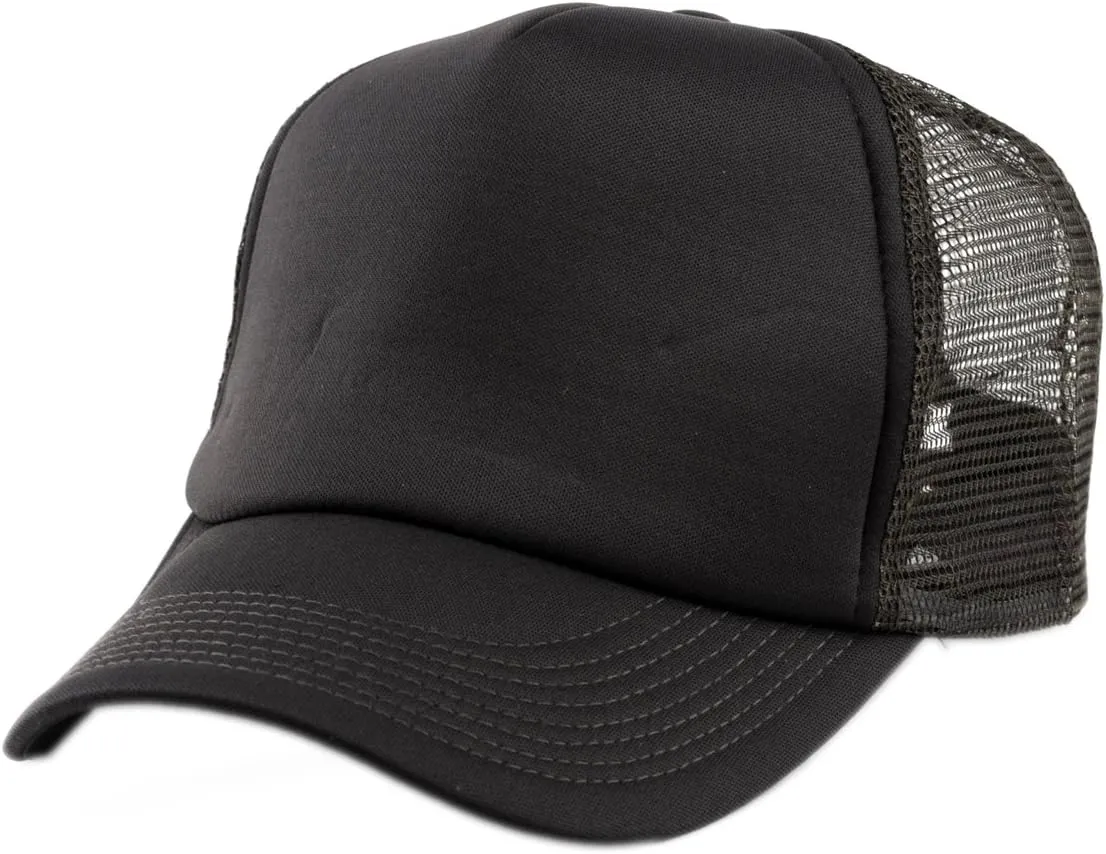 NYFASHION101 Blank Mesh Adjustable Snapback Cotton 6-Panel Trucker Hat Cap