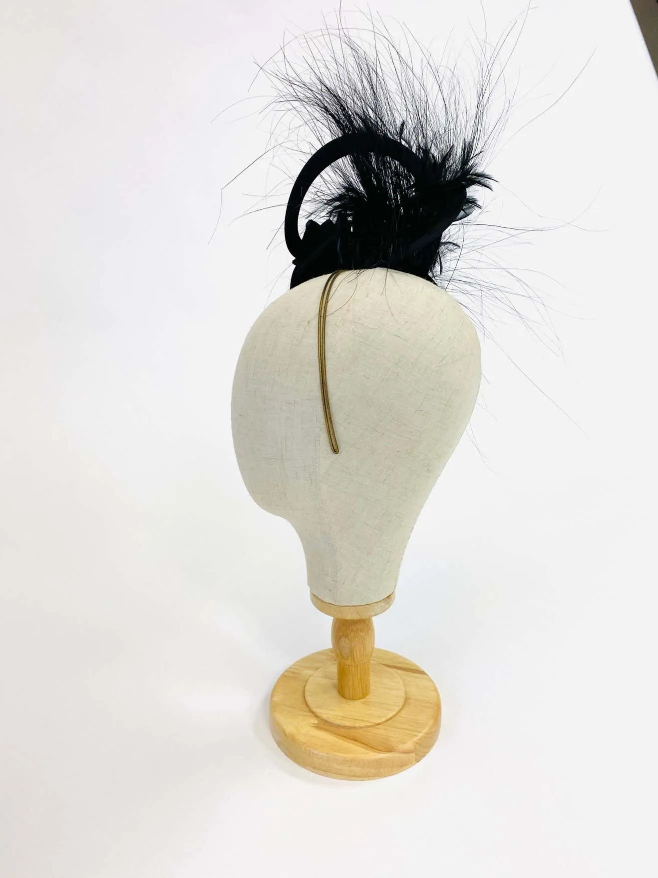 Philip Treacy Navy and Black Feather Sculptural Fascinator