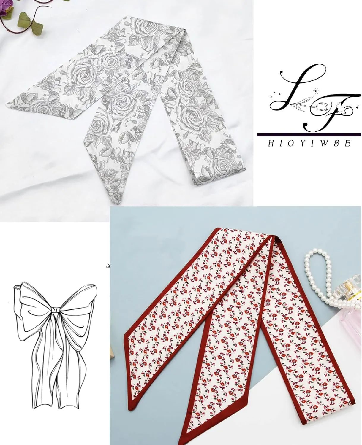 Purse Scarf Handbags For Women Skinny Hair Neck Accessories Scarves With Bag Scarfs Handle Fashion Lightweight