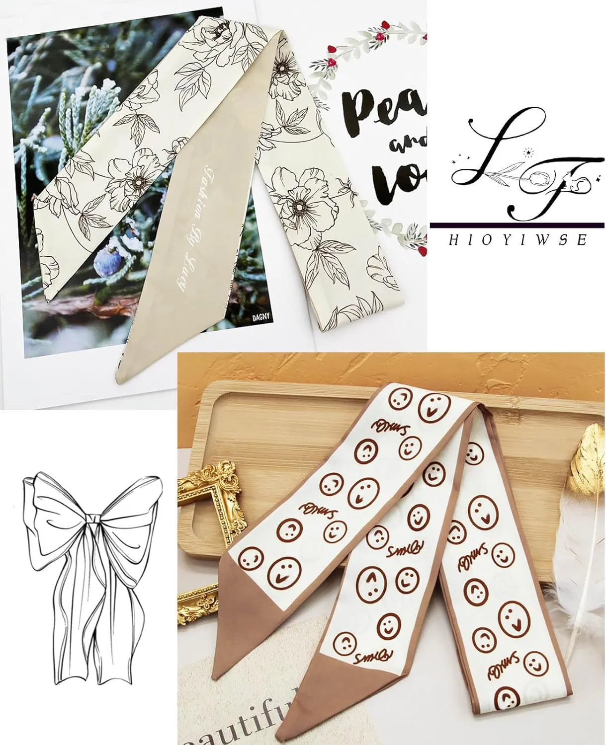 Purse Scarf Handbags For Women Skinny Hair Neck Accessories Scarves With Bag Scarfs Handle Fashion Lightweight