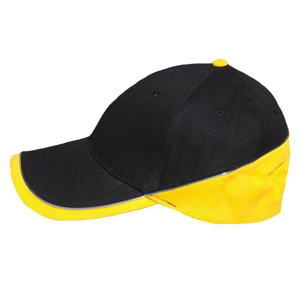 Racing Baseball Hats Caps Sandwich Brushed Cotton 6 Panel Low Crown Two Tone