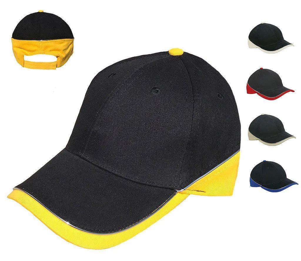 Racing Baseball Hats Caps Sandwich Brushed Cotton 6 Panel Low Crown Two Tone