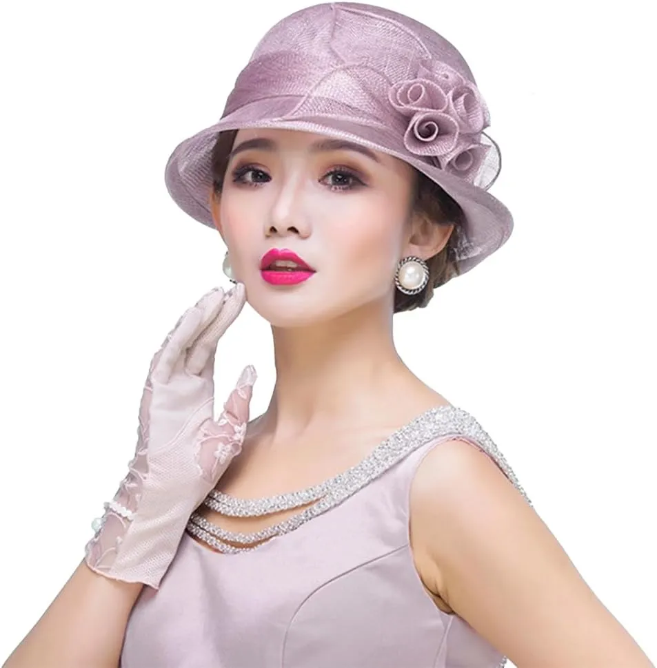 Retro Sinamay Veil Flower Bride Wedding Fascinator Hat Feather Bowler Hat Hair Accessory Banquet Cocktail Party