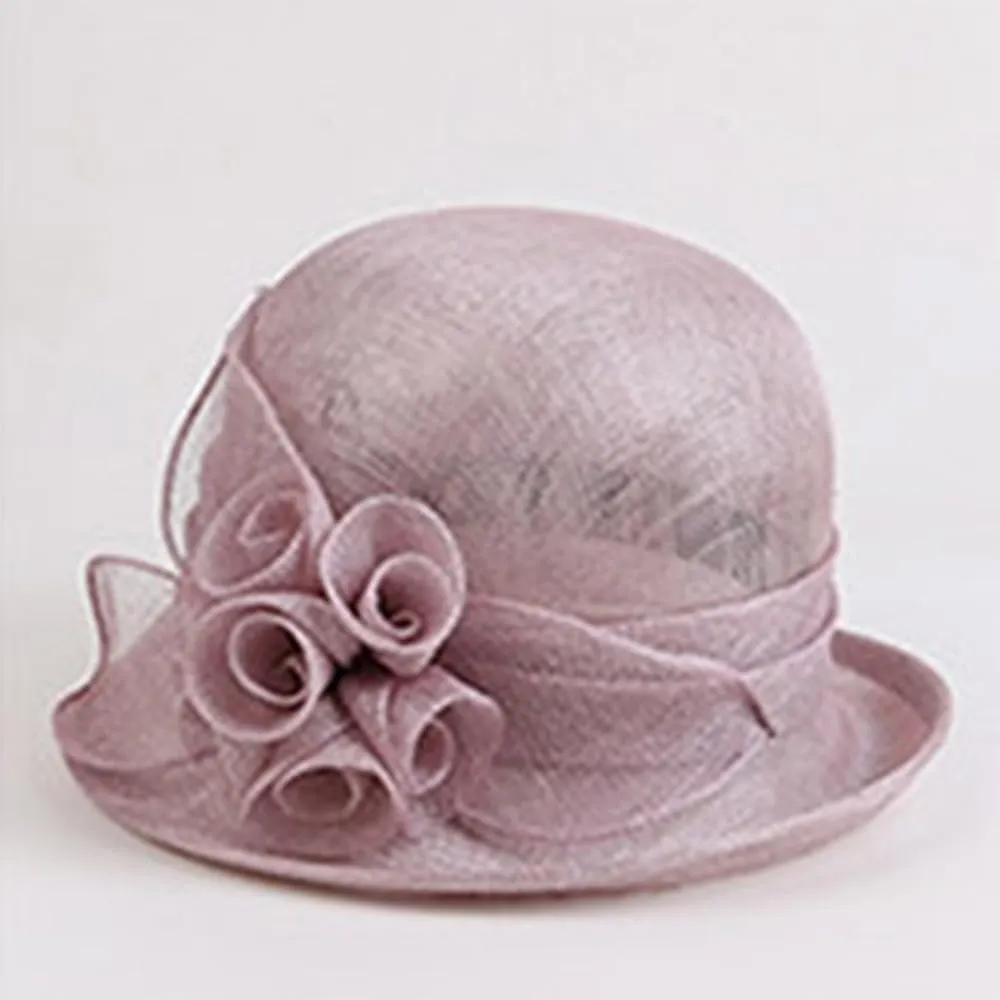 Retro Sinamay Veil Flower Bride Wedding Fascinator Hat Feather Bowler Hat Hair Accessory Banquet Cocktail Party