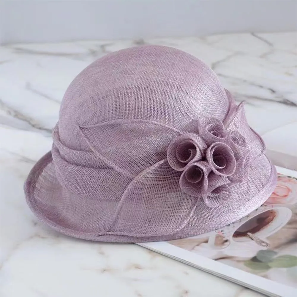 Retro Sinamay Veil Flower Bride Wedding Fascinator Hat Feather Bowler Hat Hair Accessory Banquet Cocktail Party