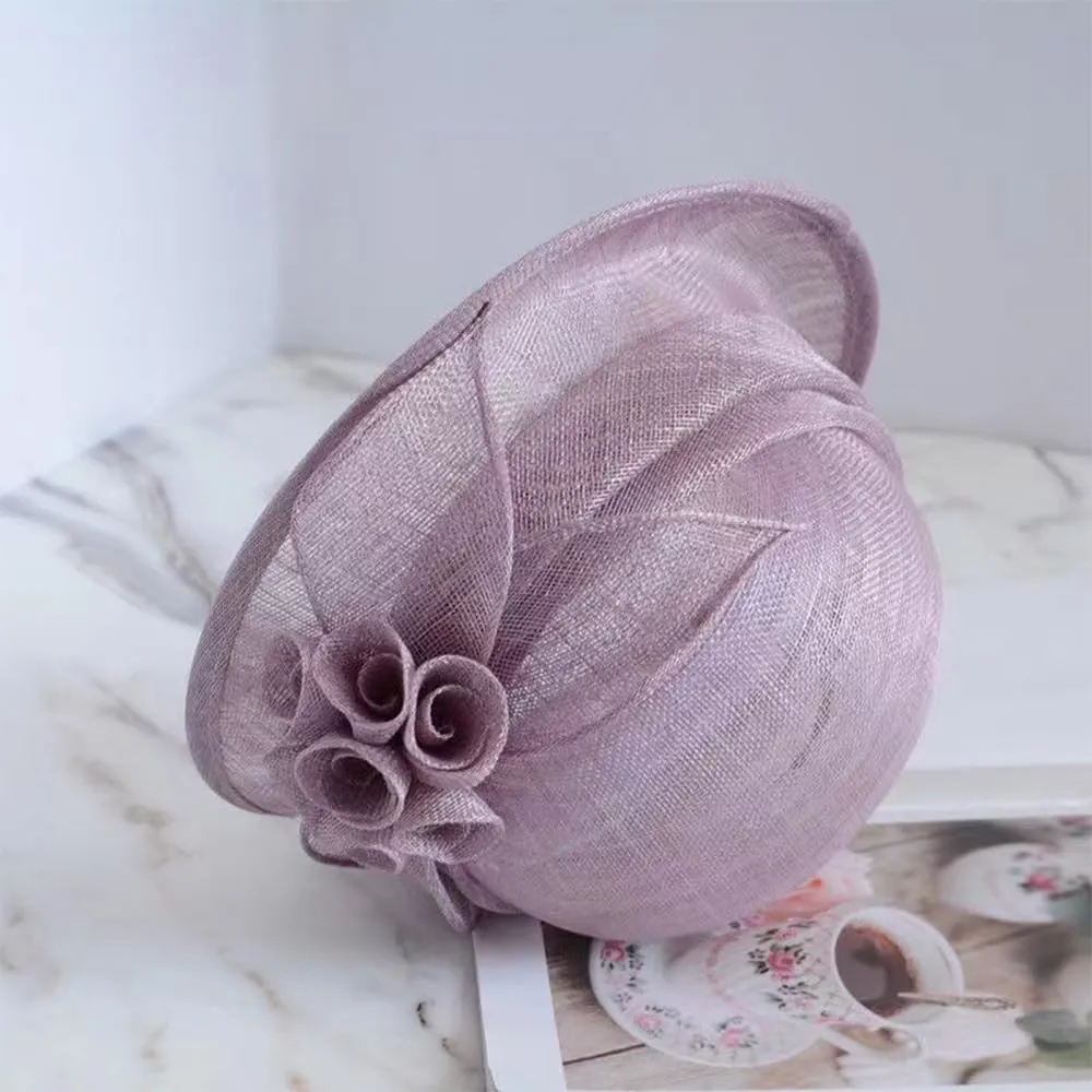 Retro Sinamay Veil Flower Bride Wedding Fascinator Hat Feather Bowler Hat Hair Accessory Banquet Cocktail Party
