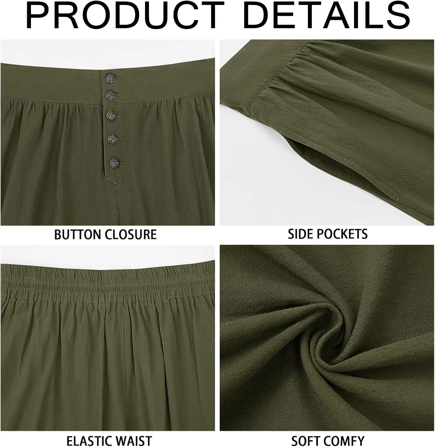 Runcati Mens Medieval Pirate Pants Renaissance Viking Knicker Colonial Halloween Cotton Gothic Costume Trousers