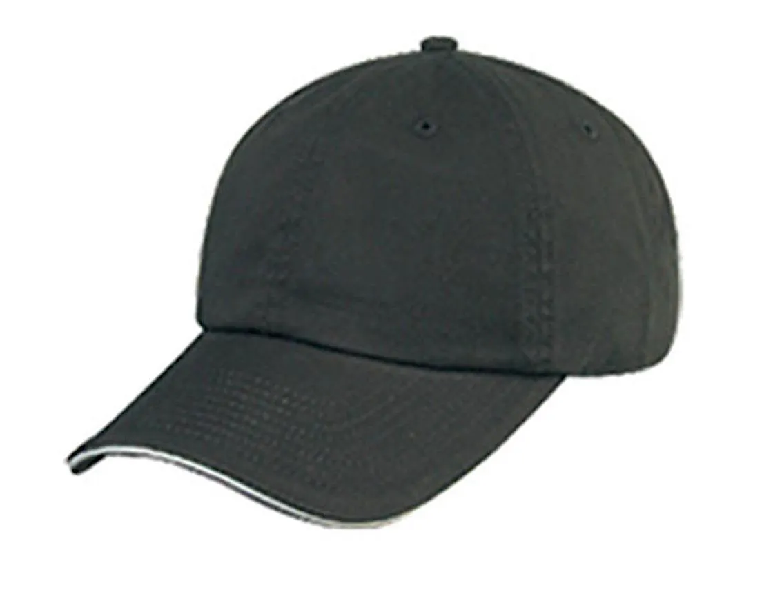 Sandwich Baseball Low Crown 6 Panel Unstructured Caps Hats 100% Washed Cotton