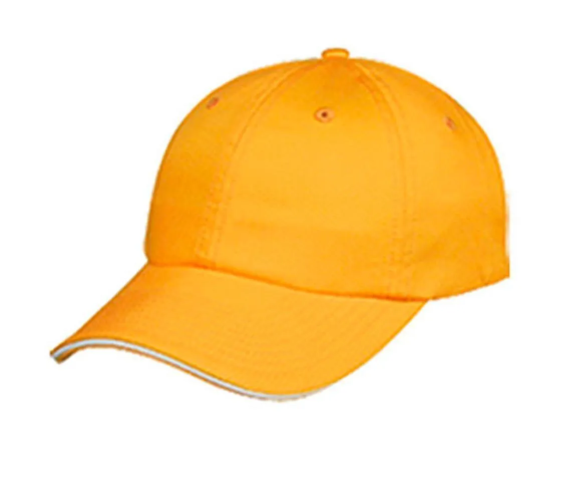 Sandwich Baseball Low Crown 6 Panel Unstructured Caps Hats 100% Washed Cotton